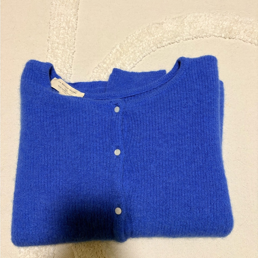 Sold Sezane Gaspard Cardigan in Azure Blue - Picture 4 of 4